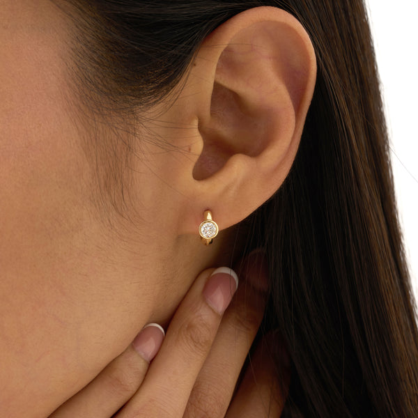 Large Lab Grown Diamond Mini Hoops, Selyra