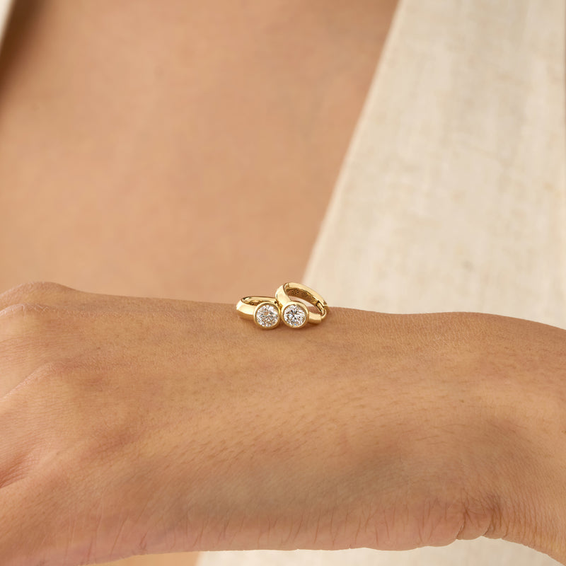 Large Lab Grown Diamond Mini Hoops, Selyra