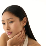 Gold Ribbed Huggie Hoop Earrings, Nyxelle