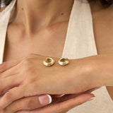 Gold Ribbed Huggie Hoop Earrings, Nyxelle