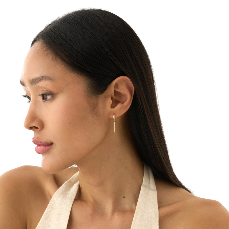 Lab Grown Diamond Bar Huggie, Nolira