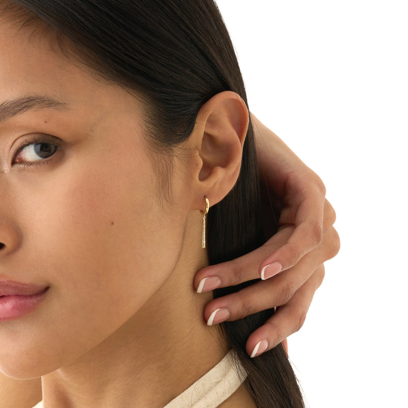 Lab Grown Diamond Bar Huggie, Nolira