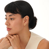 Trillion Cut Citrine Stud with Diamond Halo, Ziva