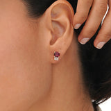 Unique Garnet and Lab Diamond Studs, Agnes