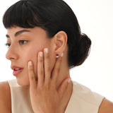 Unique Garnet and Lab Diamond Studs, Agnes