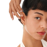 Heart Cut Lab Emerald Dangle Hoops, Vaelessa