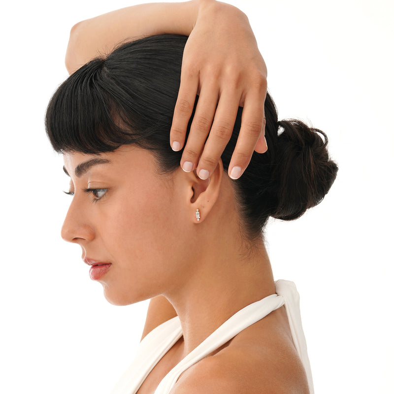 Emerald Cut Lab Grown Diamond Studs, Azelyne