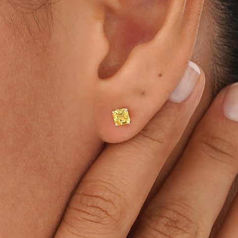 Yellow Sapphire Stud Earrings, Raveline