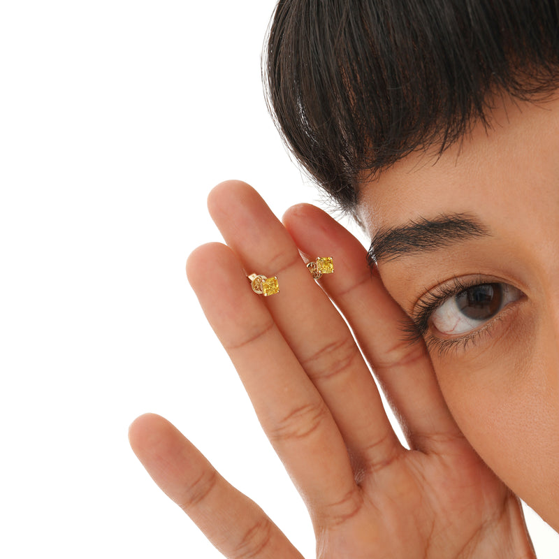 Yellow Sapphire Stud Earrings, Raveline