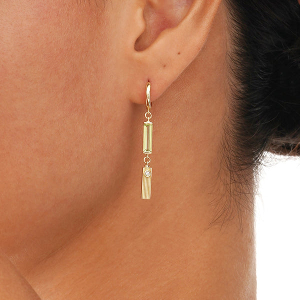 Natural Peridot Drop Earrings, Elaraya