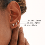 Baguette Lab Grown Diamond Studs, Calyndra
