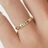 3 mm Gold Pyramid Eternity Ring, Nima