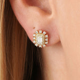 Lab Grown Diamond Emerald Cut Stud Earrings, Vian