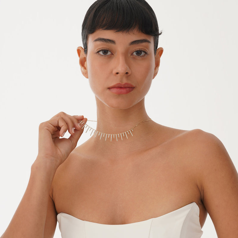 Lab Grown Diamond Spike Necklace, Serenique