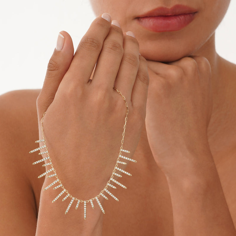 Lab Grown Diamond Spike Necklace, Serenique
