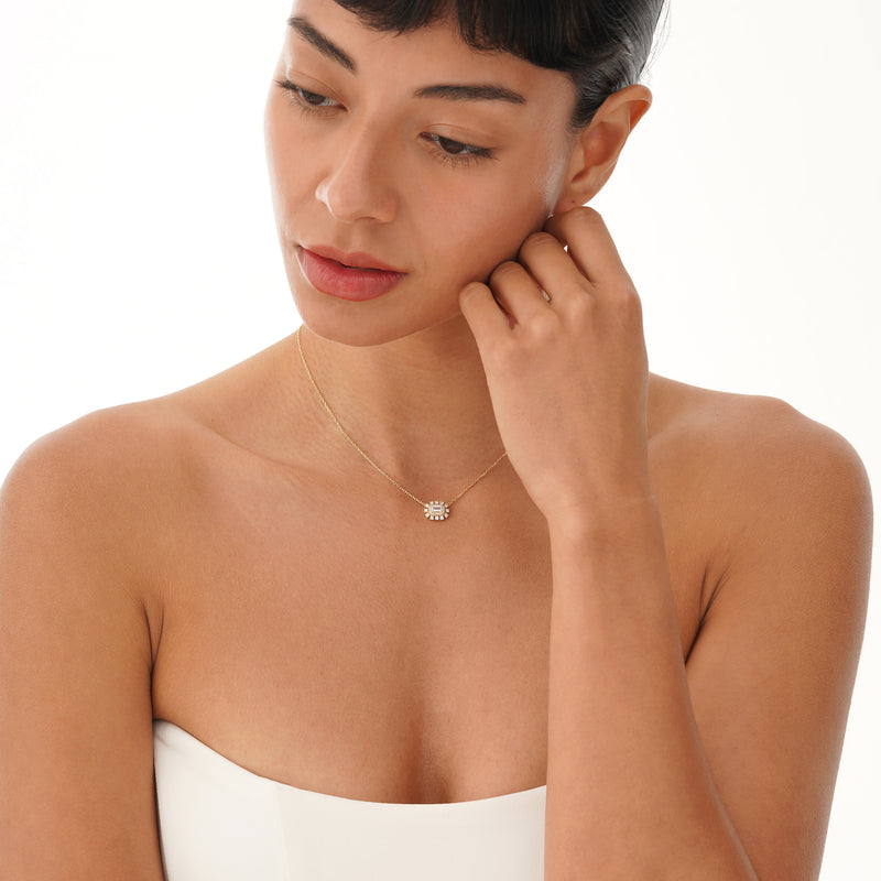 Lab Grown Emerald Cut Diamond Pendant, Isaniel