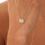 Lab Grown Emerald Cut Diamond Pendant, Isaniel