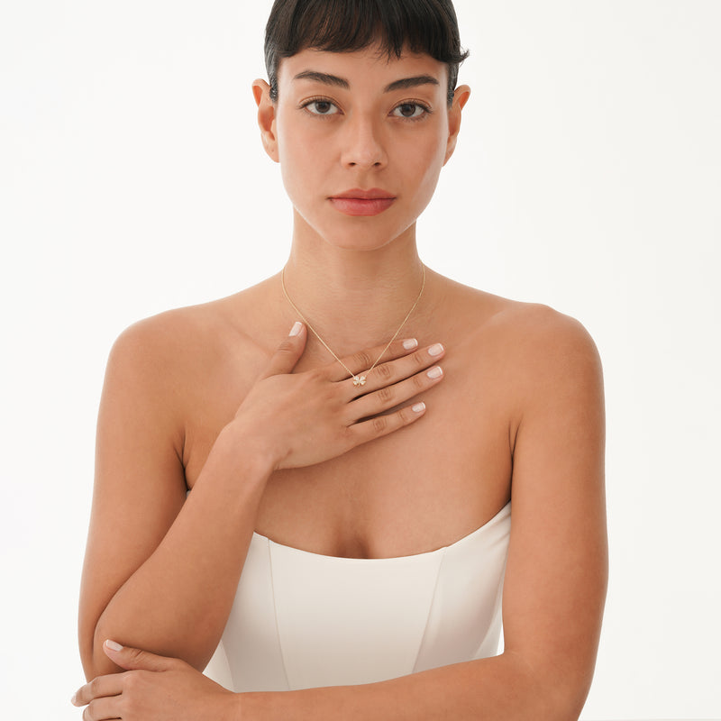 Lab Grown Diamond Clover Necklace, Sura