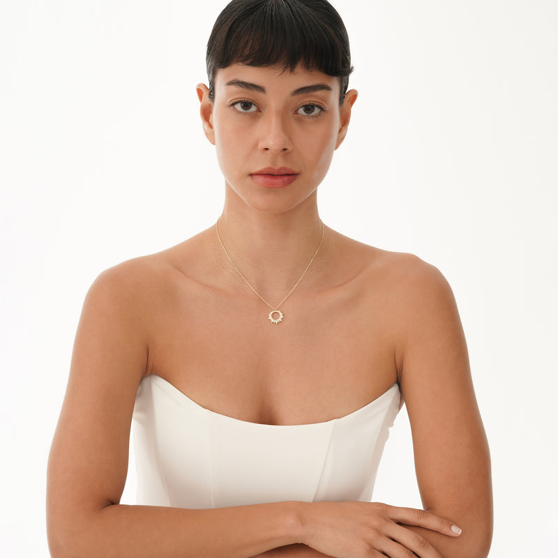 Diamond Sunburst Necklace, Nyssira