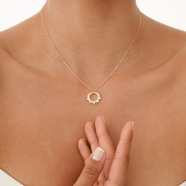 Diamond Sunburst Necklace, Nyssira