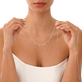 Dainty Turquoise Station Necklace, Elarosia