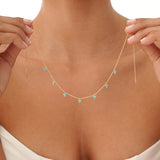 Dainty Turquoise Station Necklace, Elarosia