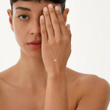 Solid Gold Rose Quartz Oval Necklace, Loa