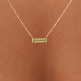 Natural Baguette Peridot Necklace, Vix