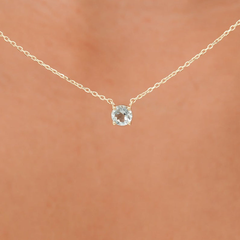 Natural Aquamarine Necklace, Eyla