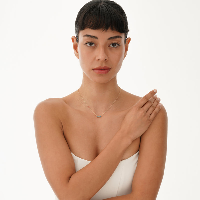 Natural Baguette Aquamarine Necklace, Vix