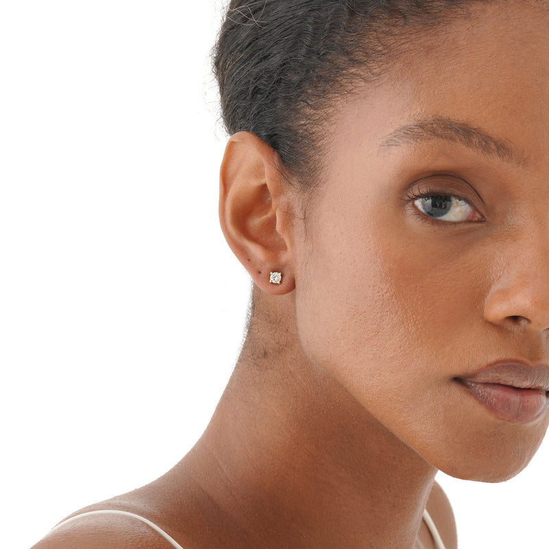 Round Lab Grown Diamond Studs, Vaelith