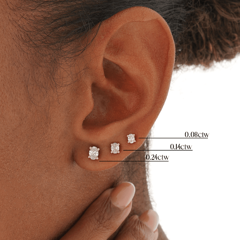 Oval Lab Grown Diamond Stud, Ravessia