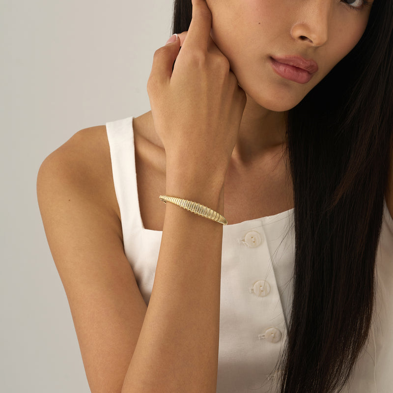 Diamond Croissant Bangle, Morwenna