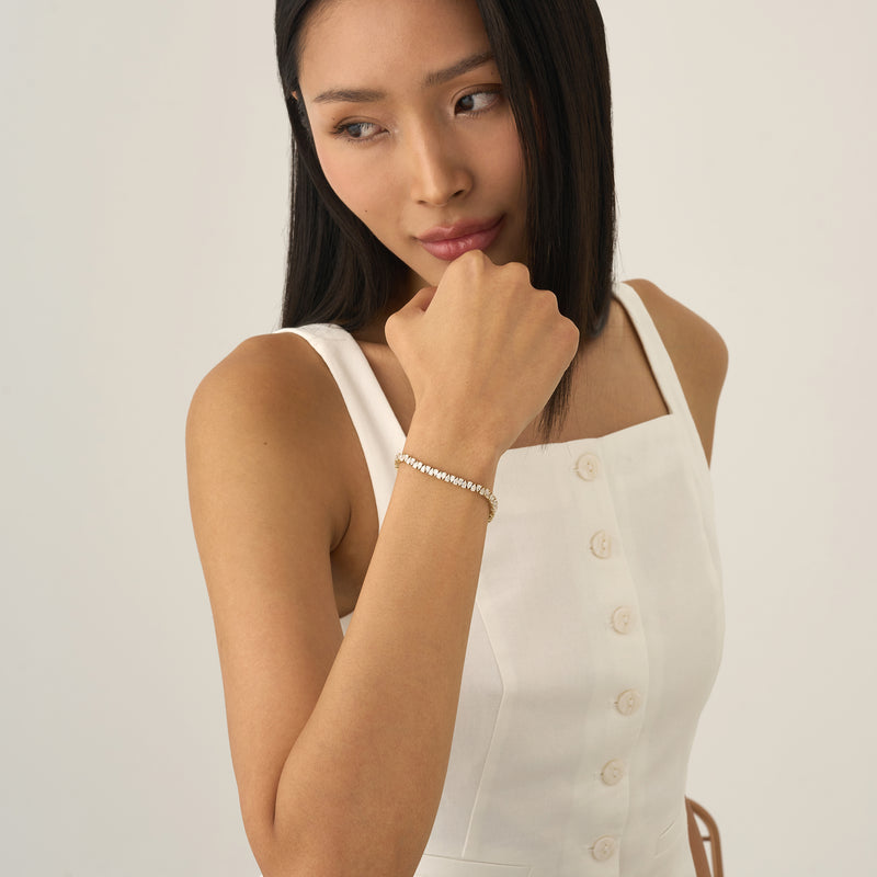 Up-Down Pear Shape Tennis Bracelet, Desdemona