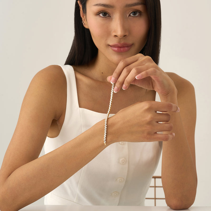 Up-Down Pear Shape Tennis Bracelet, Desdemona