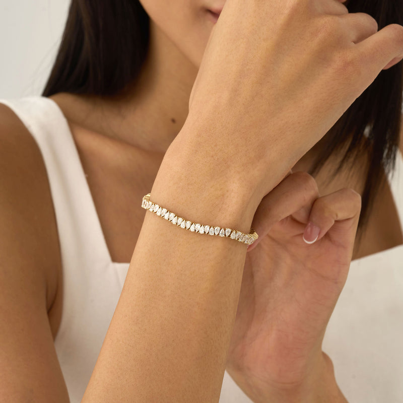 Up-Down Pear Shape Tennis Bracelet, Desdemona