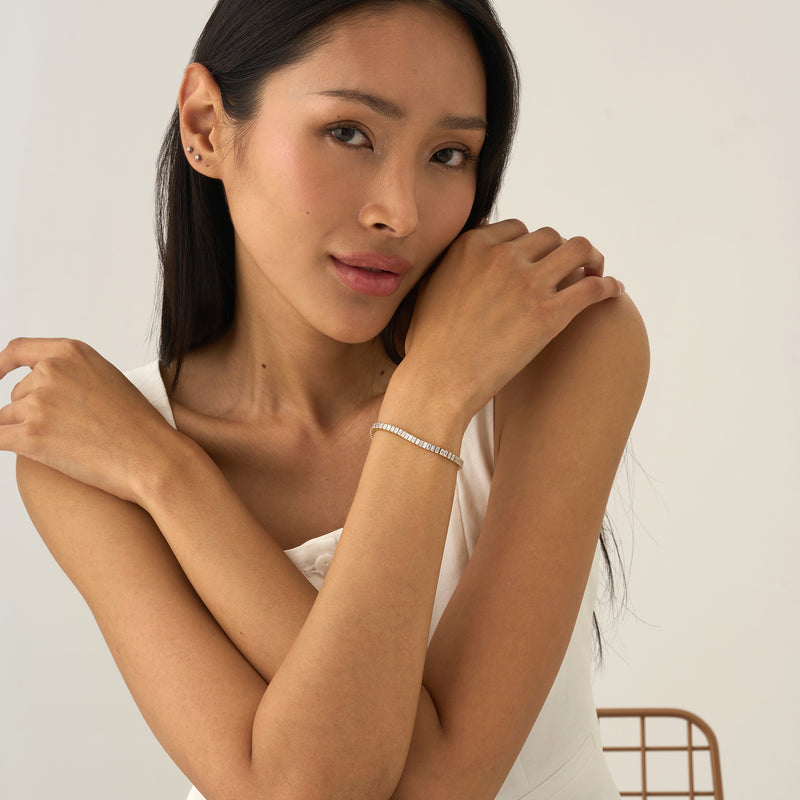 Baguette Lab Diamond Tennis Bracelet Eulalia