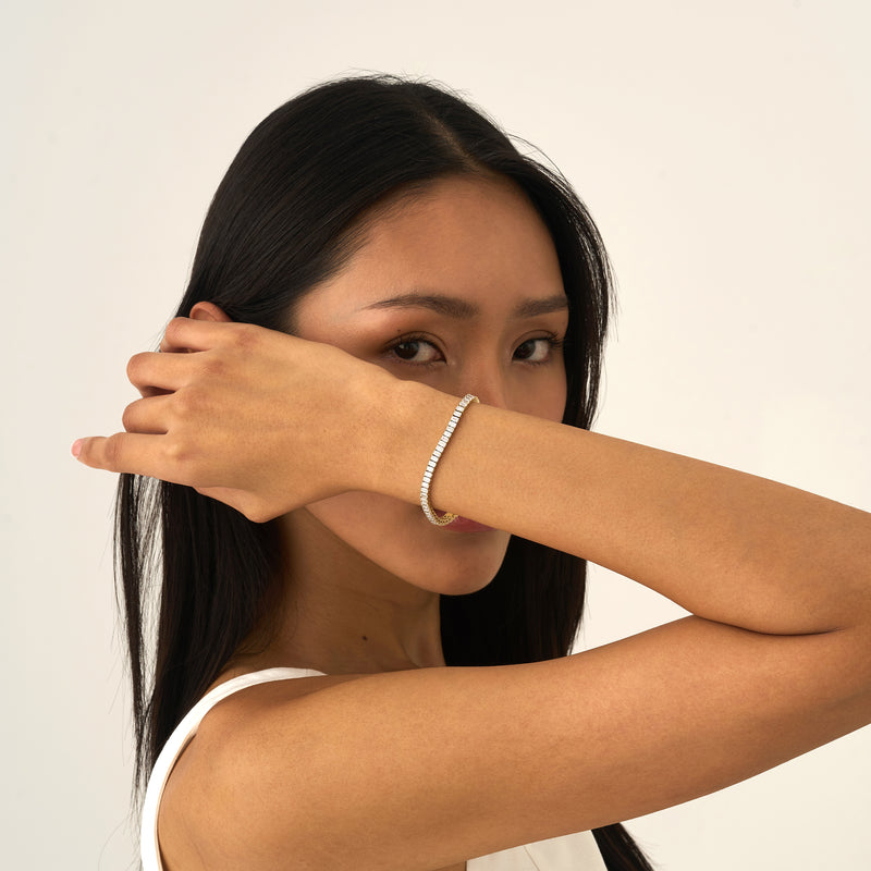 Baguette Lab Diamond Tennis Bracelet Eulalia