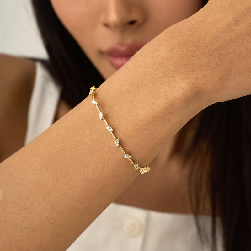 Zig Zag Diamond Station Bracelet, Briseis