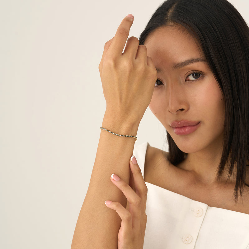 Black Diamond Tennis Bracelet, Serelina