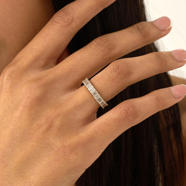 Lab Grown Baguette Eternity Band, Sylvaine