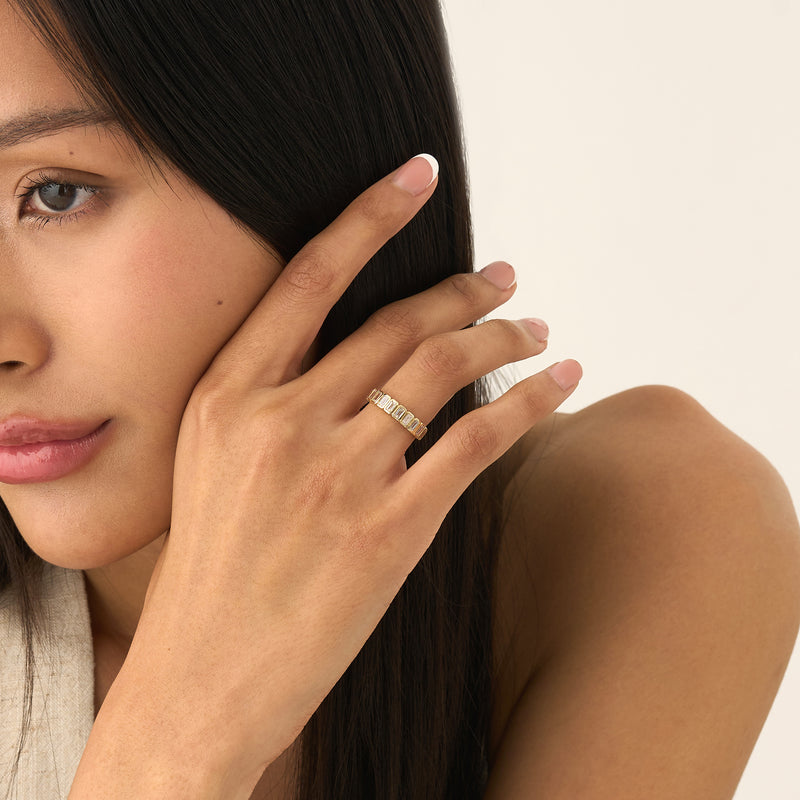 Solid Gold Octagon Lab Grown Diamond Ring, Sabine