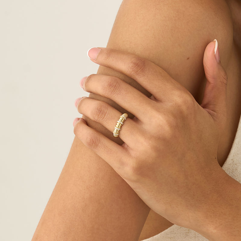 Textured Lab Grown Diamond Ring, Zahlia