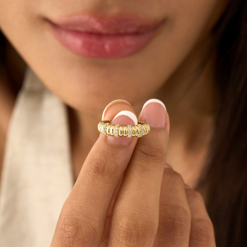 Textured Lab Grown Diamond Ring, Zahlia