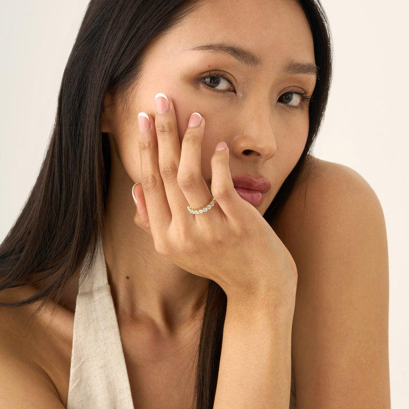 3.4 mm Round  Lab Grown Diamond Half-Eternity, Dovie