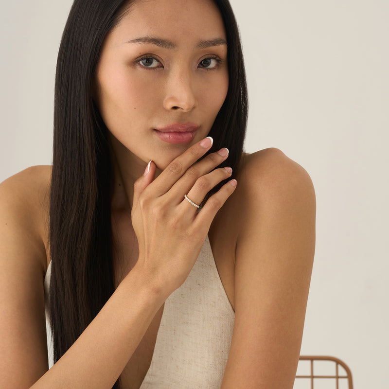 2 mm Lab Grown Diamond Half Eternity Ring, Dovie