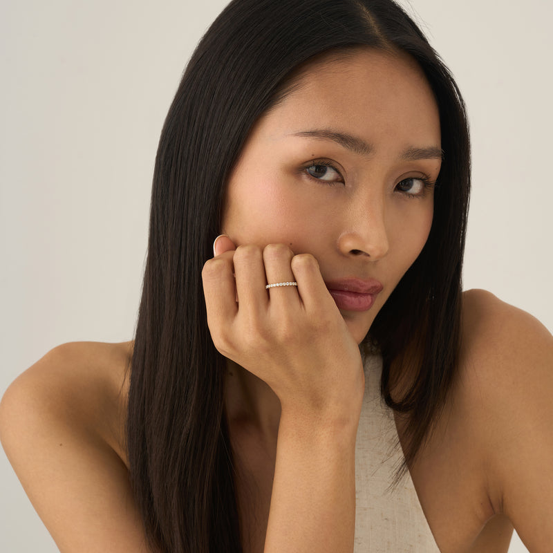 2 mm Lab Grown Diamond Half Eternity Ring, Dovie