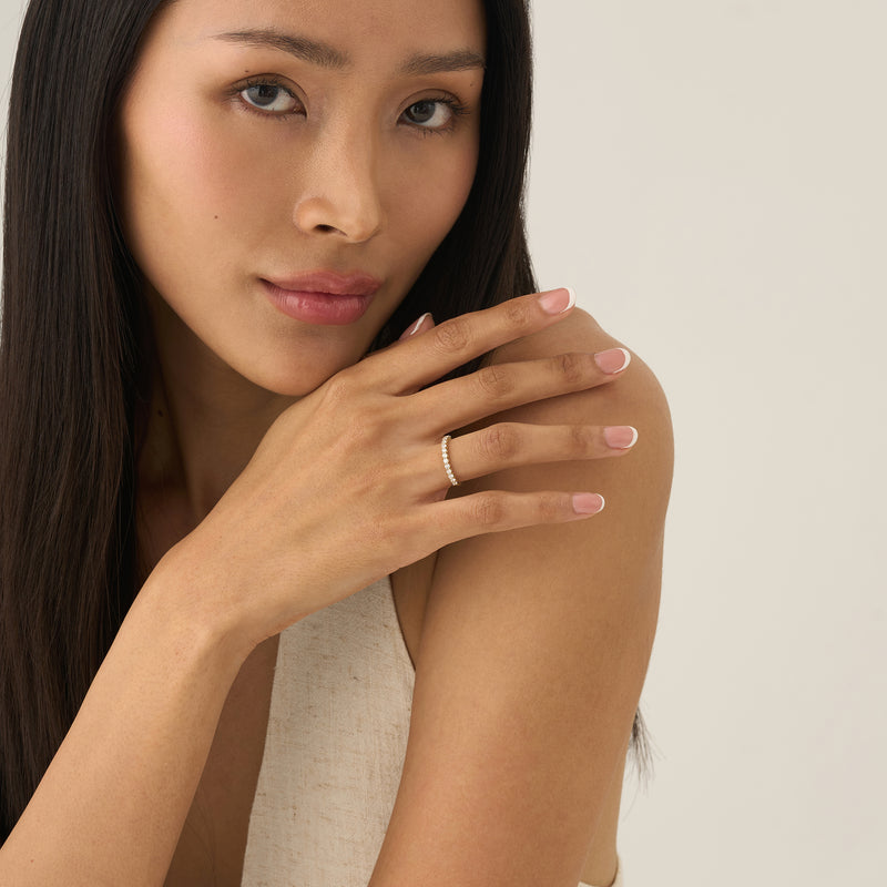 2 mm Lab Grown Diamond Half Eternity Ring, Dovie