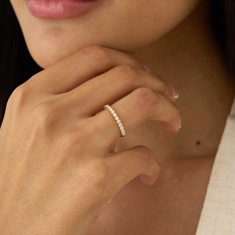 2 mm Lab Grown Diamond Half Eternity Ring, Dovie