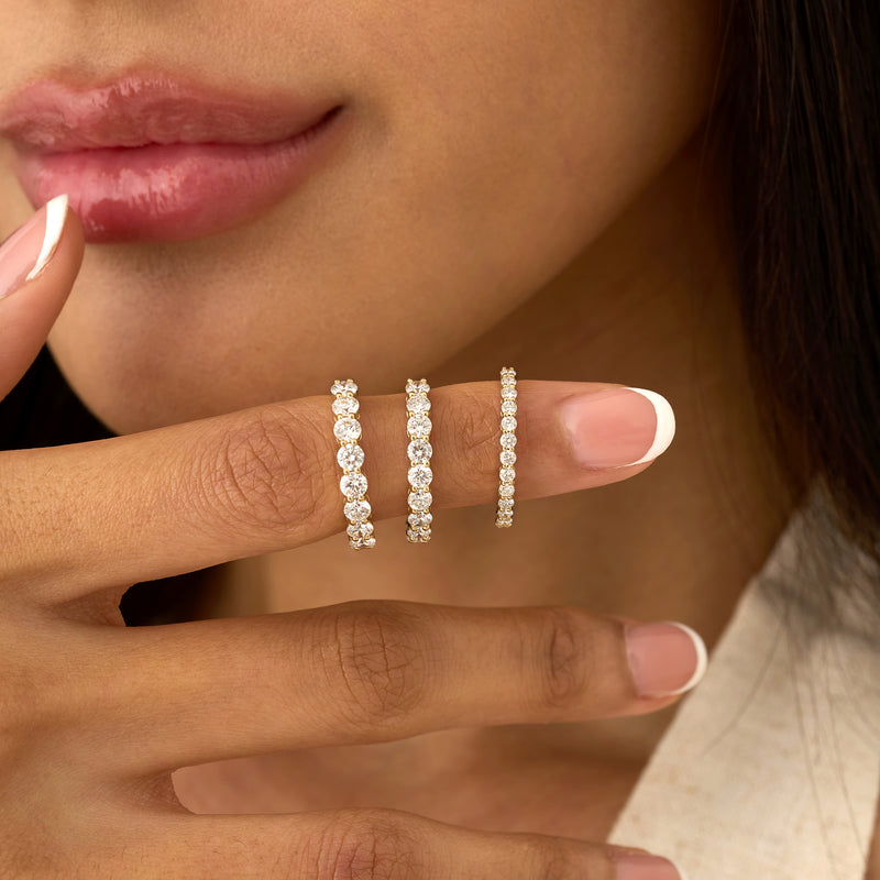 3.4 mm Round  Lab Grown Diamond Half-Eternity, Dovie